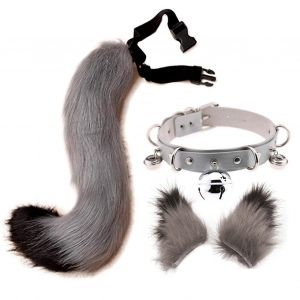 Pinces À Cheveux Cocker Tail Animal Element Réglable Fausse Fourrure Solide Queue De Loup Oreilles Collier Pour Cosplay - Neuf