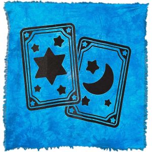 Sjzg-Nappe, Tapis De Tarot, Fournitures De Sorcellerie U2013 45,7 X 45,7 Cm U2013 Tissu D'alter C&eacute;leste Spirituel Wiccan Avec Franges (Cartes &Eacute;toil&eacute;es Et Lunes, Bleu) - Neuf