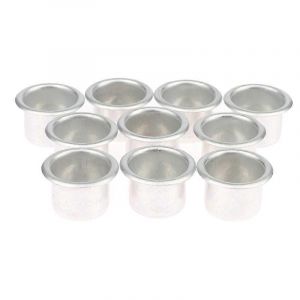 10Pcs Métal Bougie Bougie Petite Ronde Bougeoir Tasses DIY Bougie Cire Artisanat Contenants Chandelier Accessoires - Neuf