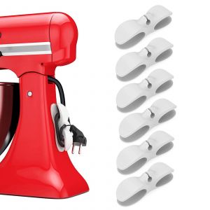 6 Pcs Appareil Cordon d'Organisateur - Adhésif Organisateur pour les Petits Appareils de Cuisine Enrouleur de Cordon Cordon Titulaire de l'Organisateur pour Appareil Câbles Doseurs bouilloire - Neuf