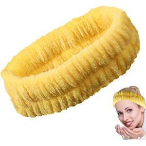 Bandeau Maquillage, Bandeau Maquillage Cheveux Femme, Bandes De Poignet Faciales En Flanelle Pour Femme, Élastique Bandeaus Soin Visage Pour Lavage Du Visage (Noir, L) - Neuf