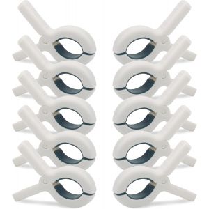 MEVRONISSHOP-Lot de 10 pinces à linge robustes pour corde à linge et chaises longues ¿ Clips de suspension coupe-vent pour chaises de plage et de piscine ¿ Pinces à linge pour chaise longue ¿ Grande - Neuf