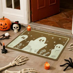 Paillasson D'halloween,Paillasson Décoratif D'halloween,Antidérapant,Lavable,Motif Fantôme D'horreur,Convient Pour Les Couloirs,Les Terrasses,Les Entrées Et Peut Être Utilisé À L'intérieur Et - Neuf