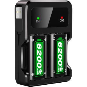 Batterie pour Xbox One/Xbox Series X/Xbox Series S,2 pi&egrave;ces 6200mWh Batterie 28 Heures de Temps de Jeu Rechargeable Batteries pour Xbox Series X|S/Xbox One/Xbox One S|X/Xbox One Elite - Neuf