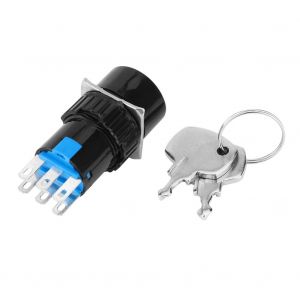 Interrupteur rotatif a cle a montage sur panneau 2/3 positions, 250 V CA/3 A CC/30 V CA/5ALA16-22Y3 - Neuf