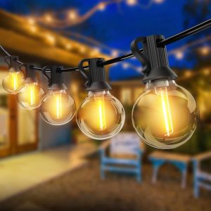 Guirlande Lumineuse Extérieure, 23m Guirlande Guinguette Led G40 Ampoules 30+3 Rechange,Guirlande Exterieur Étanche,Guirlande Decorative Raccordable Pour Jardin,Fête,Soirée,Terrasse,Noël,Blanc Chaud - Neuf