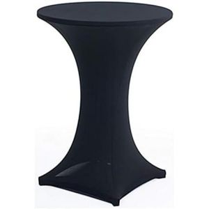 Housse Mange Debout, 80 X 110 Cm Extensible Nappe Mange Debout, Nappe Table Haute Ronde Pour Restaurant Bar Table Cocktail Table De Banquet De Mariage (Ø 80-85 Cm, Noir) - Neuf