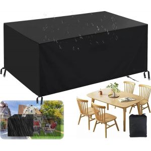 Housse Salon De Jardin, Housse Table De Jardin Rectangulaire Ext&eacute;rieur, Tissu Oxford 420d Tr&egrave;s R&eacute;sistant, Couverture De Protection Meubles &iquest;Bache Imperm&eacute;able Anti-Uv - Neuf