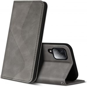 Kalanka-Coque Pour Samsung Galaxy A22 4g / M32 4g / M22 4g, Premium ?Tui Housse En Cuir De Protection Avec [Magnetique], Clapet Folio Portefeuille Pour Samsung Galaxy A22 4g / M32 4g / M22 4g (Gris) - Neuf