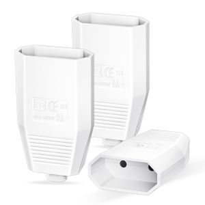 Fiche Femelle 3 Pi&egrave;ces Prise Electrique Femelle, Le Connecteur Europe Fiche Plate Contact de Protection, Accouplement Plat Euro 250V/2,5A, Prise Plate Fiche Electrique Avec D&eacute;charge De Traction - Neuf
