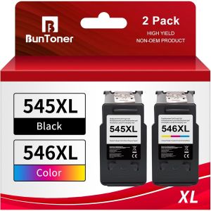 Buntoner Cartouches D'Imprimante Compatibles Pg-545Xl Cl-546Xl Pour Canon 545Xl 546Xl Pour Canon Pixma Mg2450 Mg2550 Mg2950 Mg3050 Ip2850 Mg3051 Ts3150 Ts3052(Noir, Couleur-Pack) - Neuf