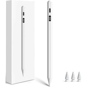 Stylet 2Ème Génération Pour Ipad Avec Affichage Led, Charge Usb-C, Palm Rejection & Tilt Sensitivity, Pencil Pour Ipad 6-10 Gen, Ipad Pro 11""/12,9"", Ipad Air 3/4/5, Ipad Mini 5/6 - Neuf