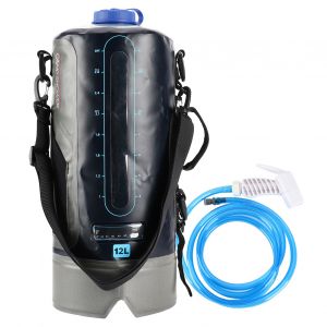 Sac De Douche 12 L Pour Randonnee En Plein Air, Camping, Avec Pompe A Pied Et Pommeau De Douche - Neuf
