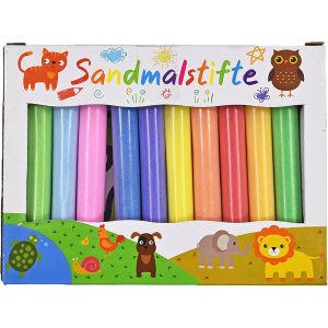 Kalanka-Winfried Koegler- 80516-Coffret 10 Couleurs De Crayons Et 12 Cartes De Motifs De 15 X 10 Cm, Pour Créer Avec Du Sable Coloré, 80516, Multicolore - Neuf