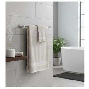 Serviette De Toilette 50 X 90 Cm Lilas Lin - Neuf