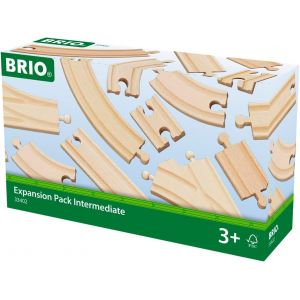 ERYI-World - 33402 - Coffret Evolution Intermédiaire 16 Rails - Accessoire Pour Circuit De Train En Bois - Assortiment De Rails - Jouet Mixte À Partir De 3 Ans - Neuf