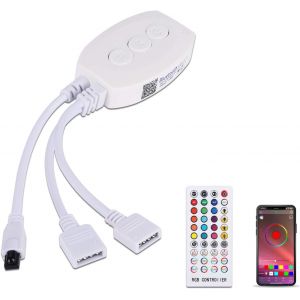 Bluetooth Receiver, Ir Remote Control 40 Keys + Bluetooth Controller For Led Strip Rgb Strip Controlled By Ios/Android Smartphone App Or Controlled By Ir Remote Control - Neuf