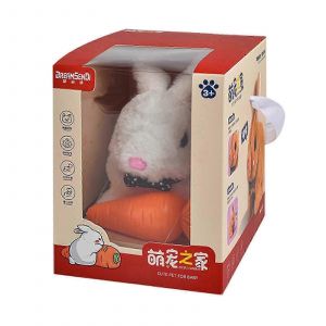 Chiot robot, mon chiot robot r&eacute;aliste Milow, peluche r&eacute;aliste qui marche avec bo&icirc;te-Lapin blanc - Neuf