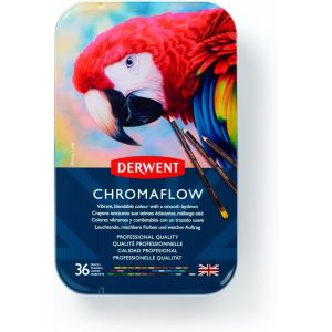 Chromaflow Bo&icirc;te De 36 Crayons De Couleurs, Mines Tendres De 3,5 Mm, Faciles &Agrave; Estomper, Pour Dessin & Coloriage, Qualit&eacute; Professionnelle, 2306012 - Neuf