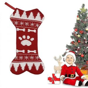 Bas De No&euml;l Pour Chien De Compagnie,Bas De No&euml;l En Forme D'os &Agrave; Carreaux,Patte De Chien - Neuf