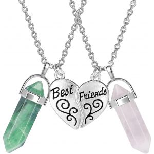 Kal-Collier D'amitié Pour 2, Collier Amitie Pour 2 Fille Collier D Amitie Pour 2 Best Friend Paire Pendentifs En Cristal Coeur Meilleur Collier D'ami Cadeau Noël Pour L'anniversaire Graduation Des Da - Neuf