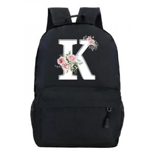 KALEC-&Eacute;tudiant Dames Rose Floral Alphabet Blanc Impression Sac &Agrave; Dos Femmes Fleur Harajuku Cartables Femme Rose Lettre Sac &Agrave; Bandouli&egrave;re,Bk26 - Neuf
