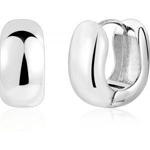 Ershi-Boucles D'oreilles Créoles En Argent 925, Créoles Épais Petit Grand, Boucles D'oreilles Huggie, Chunky, Hypoallergénique, Pl[420] - Neuf