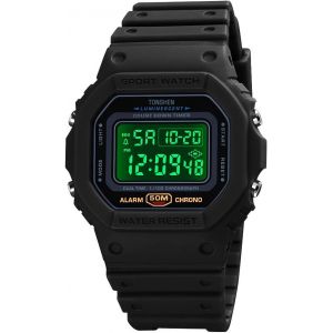 Eryi-Unisexe Sport Digitale Montre 50m Etanche Outdoor Militaire Led Alarme Chronomètre Montres Bracelet Plastique Er Caoutchouc - Neuf