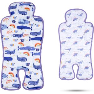 Lat Coussin Si&egrave;ge D&iquest;&Eacute;t&eacute; Pour Poussette, R&eacute;versible Coussin R&eacute;ducteur D&iquest;&Eacute;t&eacute; Pour Poussette, Coussin Soutien B&eacute;b&eacute; Avec Gel Rafra&icirc;chissant Pour Poussette Et Chaise Haute (Paresseux+Feuille) - Neuf