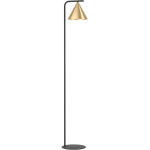 Lampadaire Sur Pied Narices, Luminaire Minimaliste En Laiton Bross&eacute;, Lampe De Salon Dor&eacute;e Et Noire Avec Interrupteur &Agrave; Pied, Douille E27 - Neuf
