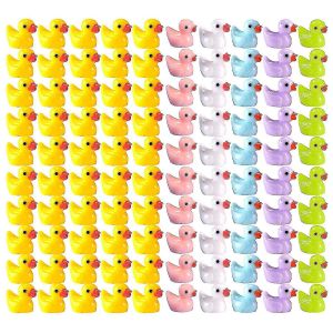 100 Pcs Minuscule Canards D&eacute;cor R&eacute;aliste De Forme Durable De La R&eacute;sine Attachants Canards Pour No&euml;l Birthd - Neuf