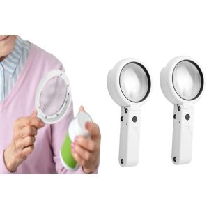 Lot de 2 loupes LED avec support, loupe pliable et portable, grossissement 5x et 11x - Neuf
