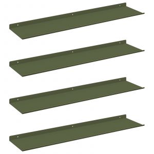 vidaXL &Eacute;tag&egrave;re Murale avec &eacute;tag&egrave;re 4 pcs Vert olive 80 x 18 x 2,5 cm - Neuf