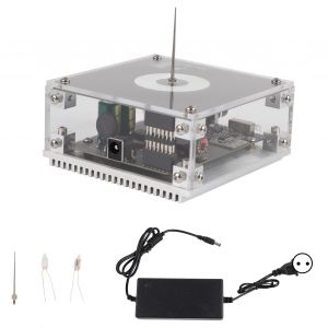 Haut-parleur tactile sans fil a bobine Tesla, transmission plasma noire avec lumiere, pour outils pedagogiques, cadeaux, prise UE 100-240 V - Neuf