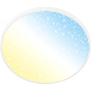 Plafonnier Led Avec T&eacute;l&eacute;commande,Intensit&eacute; Lumineuse Variable,Cct,Bandeau D&eacute;coratif,Ciel &Eacute;toil&eacute;,Lustre Salon,Chambre,Cuisine,Plafonnier Salon,38 X 6,5 Cm,Blanc - Neuf