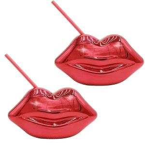2 PCS,Hot Red Lips Disco Ball Tasses,pour enterrement de vie de jeune fille,fournitures de f&ecirc;te de fille unique,amovible et - Neuf