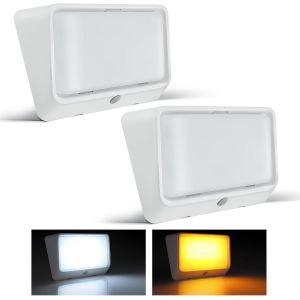 &Eacute;clairage De Porche Ext&eacute;rieur Camping-Car 12v Led Lampe Avec Interrupteur 410lm 2cct Et Veilleuse Rouge Ip66 &Eacute;tanche Pour Caravane Camion Auvent (2) - Neuf