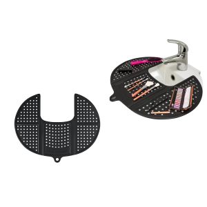 Couvercle D'&eacute;vier Pliable En Silicone Pour Le Nettoyage Et L'organisation Des Pinceaux De Maquillage - Neuf