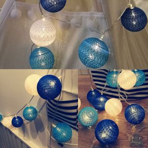 Guirlande Lumineuse De 20 Boules De Coton Led 3m Pour D&eacute;coration De No&euml;l Et De F&ecirc;tes - Neuf
