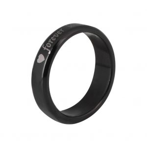 Bague Ronde En Acier Titane A La Mode, Bijoux En Forme De Cour, Pour Couple Amoureux (6# Femme) - Neuf