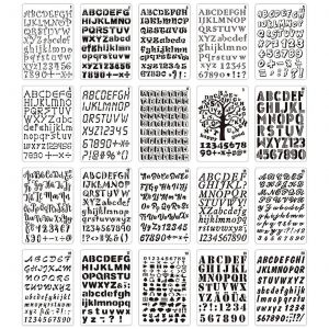20 Pcs Portable R&eacute;utilisable Pet Lettre/Num&eacute;ro Peinture Pochoir Diy Graffiti Outils - Neuf