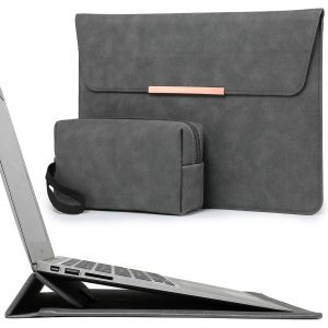15-16 Pouces Housse Ordinateur Portable Avec Stand Pour Macbook Pro 16 M4/M3/M2/M1 Pro/Max 2025-2019, Macbook Pro 15 2025-2012, Samsung Galaxy Book Flex/Pro 15, Xps 15, Gris Sid&eacute;ral(Smiley) - Neuf