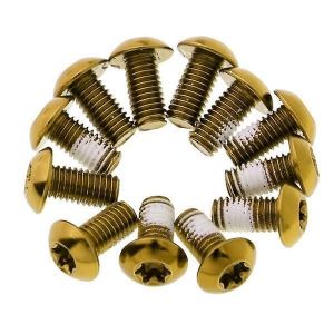 4x12 Pièces Vélo De Montagne Cyclisme Vélo Frein Rotor Disque Vis Boulons Or - Neuf