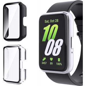 Lot De 2 Coques Rigides Pc Mates + 2 Verres Trempés Pour Samsung Galaxy Fit 3, Design Ultra-Fin Et Antidérapant - Neuf