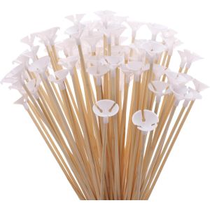 CAUC-&reg; Pack de b&acirc;tons et gobelets de ballons en bambou de 100 &agrave; 32 cm (12,5"") - Respectueux de l'environnement, r&eacute;utilisables et recyclables - D&eacute;coration de c&eacute;l&eacute;bration et de f&ecirc;te - Neuf