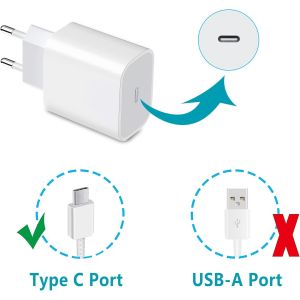 Chargeur Rapide Usb C 20 W,Pd 3.0 Usb C Adaptateur De Charge Rapide Compatible Avec Iphone 16 15 14 13 12 11 Pro Max 8,Pad Pro 2021/2020/2018,Samsung Galaxy S25 S24 S23 S22 S21 A15 A55 A72 - Neuf
