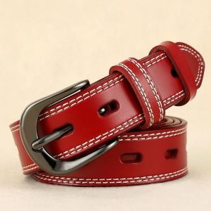 Ceinture À Boucle Ardillon Creuse Double Couture-110cm Rouge | Rouge,110cm - Neuf
