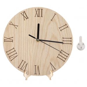 HJLIAN Horloge murale classique en bois a affichage analogique, decoration de jardin, couloir, exterieur (23 cm) - Neuf