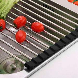 Hjlian Egouttoir A Legumes Et Fruits En Acier Inoxydable Pour Cuisine (Noir, 12 Tubes S) - Neuf