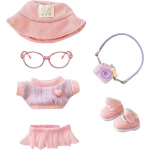 KALANKA-Tenue de Loisirs Mignonne pour poupées Vinyl Plush Toy, avec Chapeau de pêche en Velours côtelé, Gilet en Tricot, Jupe Mini, caméra déco, Chaussures, Accessoires pour la première/deuxième - Neuf